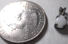 Vintage Dainty Minimalist 925 Sterling Silver Opal Oval Pendant Child Size China