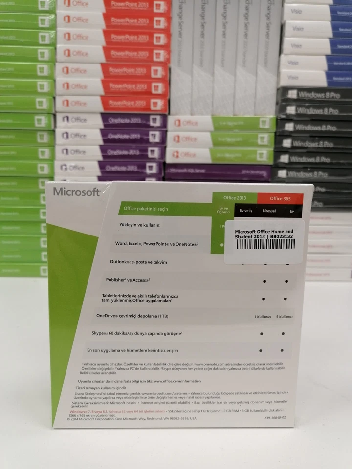 DVD Microsoft Office 2013 Home and Student Turkish Middle East EM NUOVO sigil... - Immagine 2 di 3