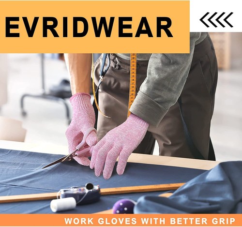 EvridWear schnittfeste Arbeitshandschuhe mit Griffpunkten, lebensmittelechter Schutzhandschuh - Bild 31 von 34