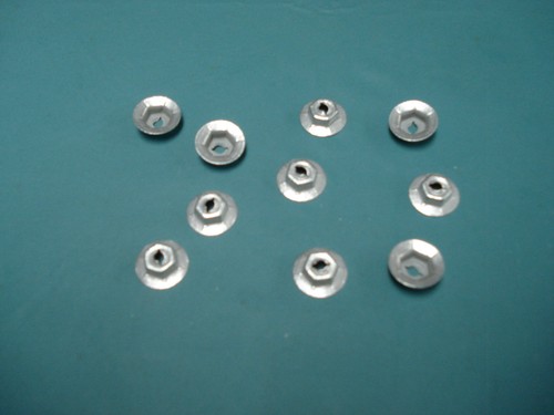 Retro-Motive 5/32" Thread Cutting Nuts – Emblem & Trim PAL Nuts, 3/8" Hex, 9/16" Flange, Bright Zinc Finish, Pack Of 25