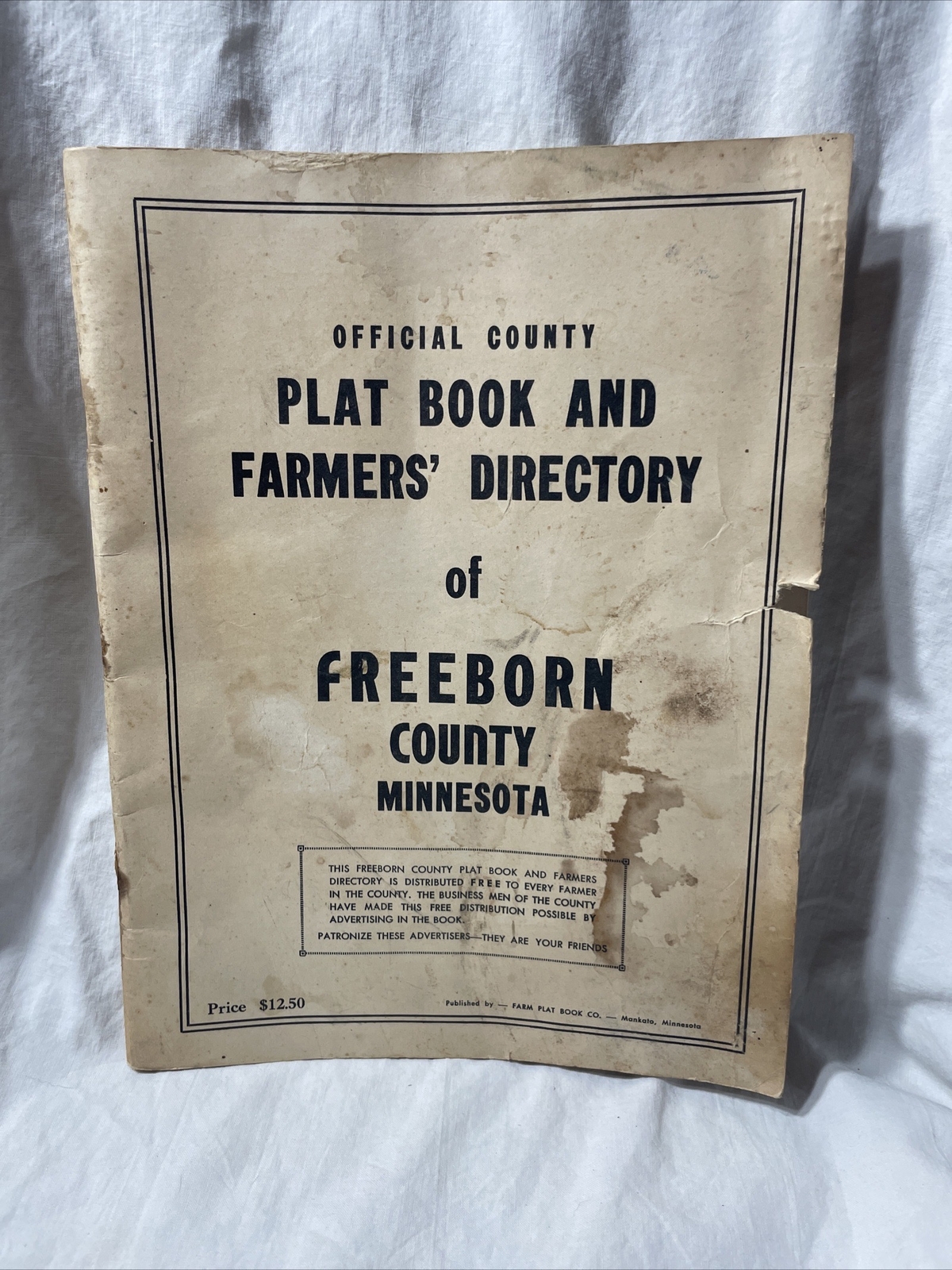 Vintage Freeborn County MN Plat Book eBay