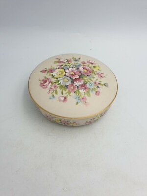 PORCELANAS IBIS AVEIRO PORTUGAL DECKEL SCHMUCKDOSE TOPF HANDBEMALT FLORAL MATT