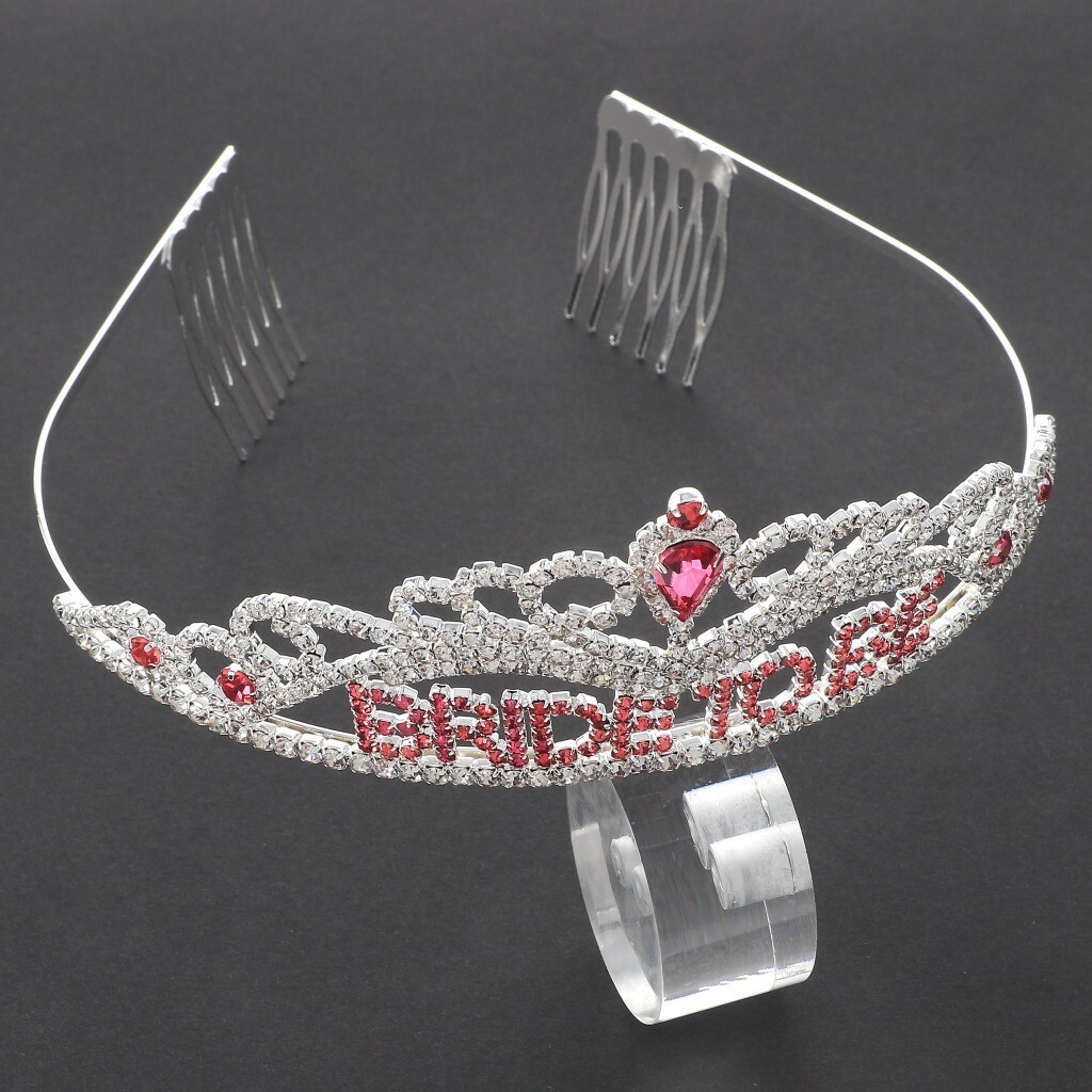 ティアラページ Silver Tone Metal Clear & Pink Rhinestone Tiara T1595-SPK | eBay