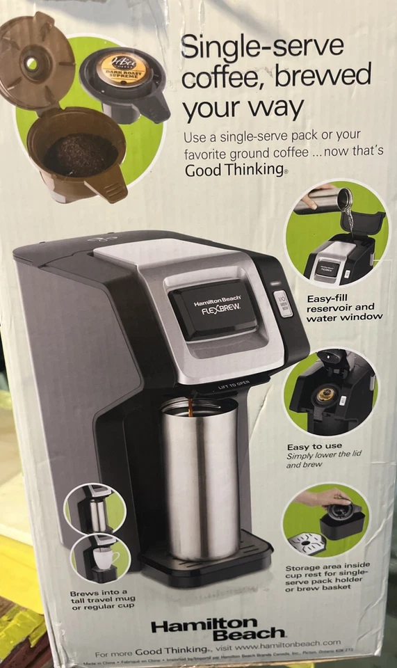 Hamilton Beach FlexBrew Single-Serve Coffee Maker Black & Silver - Image 3 of 4