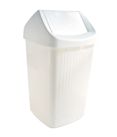 Bekaform Schwingdeckeleimer 50 Liter Weiß Abfalleimer Kunststoff MüLleimer