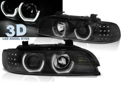 Headlights LED daytime running light optics for BMW E39 1995-2000 daylight black de lp