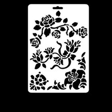 Rose Flower Roses Leaves Designs Drawing Art Painting Card Craft Wall Stencil
