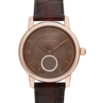 Montblanc Star Legacy 36mm 18K Rose Gold Brown Diamond Dial Watch