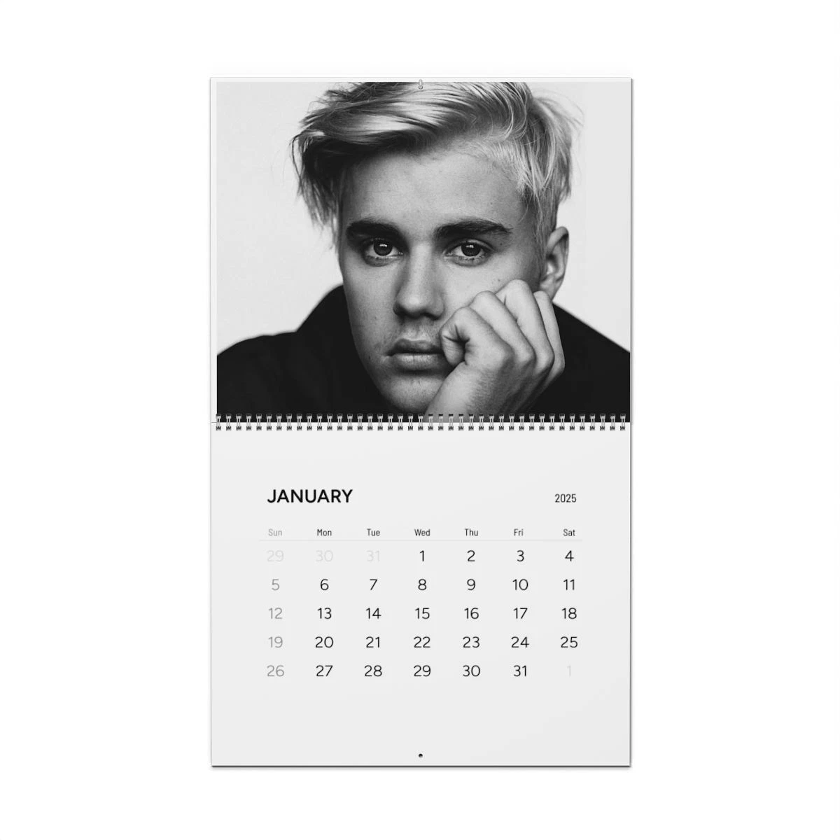 Justin Bieber 2025 Wall Calendar