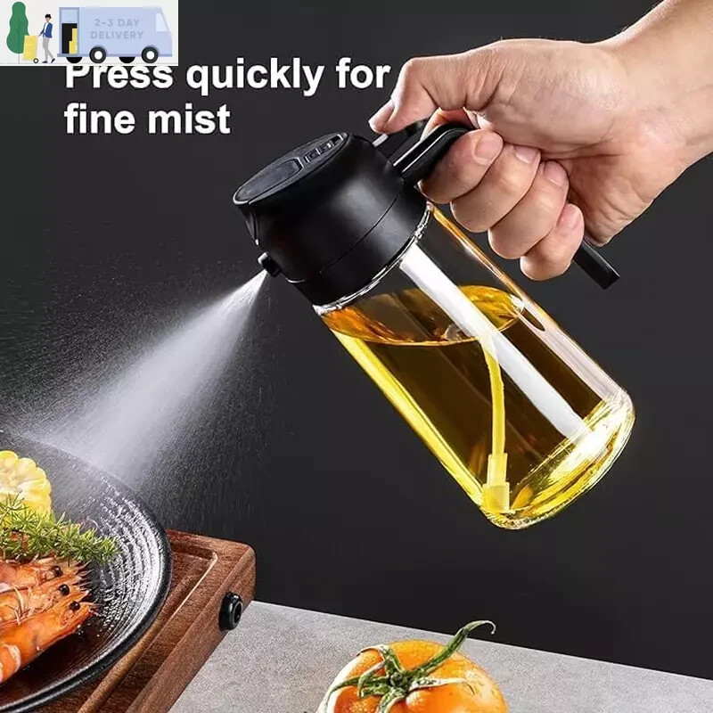 16oz Oil Sprayer for Cooking 2 in 1 Spray Pour Olive Oil Dispenser 470ml Bottle