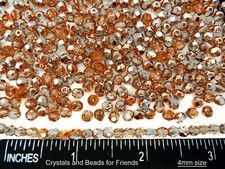 600 Preciosa Czech Glass Fire Polished Round Beads 4mm Crystal SunSet, rose gold
