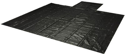 Heavy Duty 18 Oz Steel Tarp 16x18 (4' Drop with 4' x 8' Flap) - Black