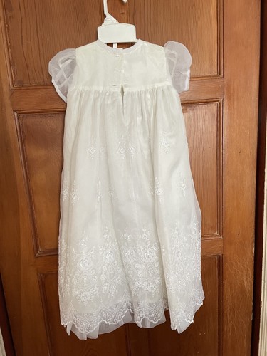 NWOT VTG Sylvia Whyte Baby's Embroidered Lace Baptism Christening Dress Gown Hat - Picture 7 of 8
