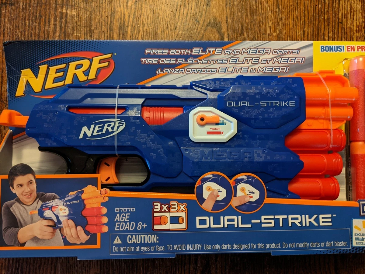 Nerf Dual-Strike Blaster + Mega Darts Walmart Exclusive Brand | eBay