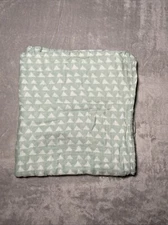 Cloud Island Triangle Baby Swaddle Blanket Mint Green White Muslin Cotton Lovey