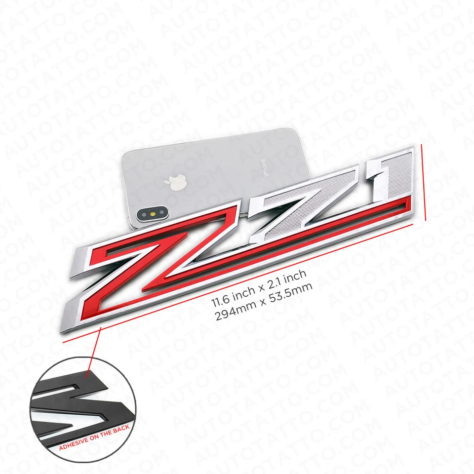 2x For Chevy 19-21 Silverado Z71 Fender Letter Sport Logo Emblem Badge Chrome - Image 4 of 4