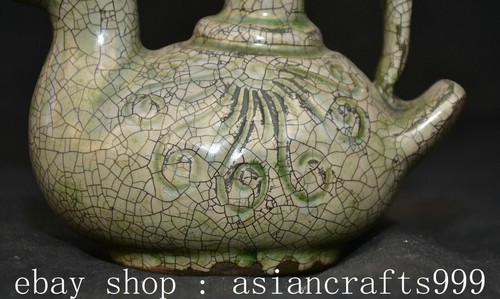 6.2" Markiert Old Chinese Song Dynasty Ge Kiln Porzellan Ente Topf Wasserkocher - Bild 4 von 11