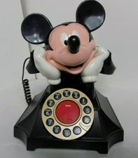 Disney Micky Mouse Desk Telephone Push Button Telemania Vintage 