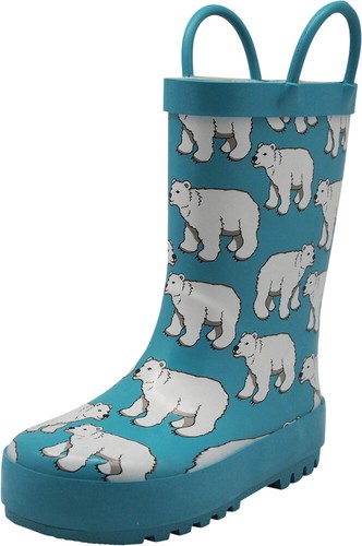 Norty Toddlers Kids Boys Girls Waterproof Rubber Printed Rain Boots SEE VIDEO - Picture 73 of 85