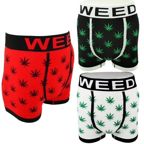 K. I. Ganja Weed 420 Leaf Boxer Shorts Red White Trunks Underwear - Picture 2 of 12