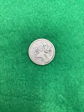 Canada 25 Cent Coin. Circulated Quarter. 80 percent Silver. Unreadable Date.