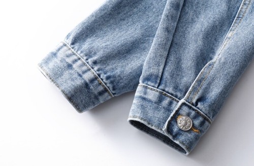 Jeansjacke Damen Blau Knopfleiste Taschen Lockerer Schnitt Casual Streetwear - Bild 9 von 12
