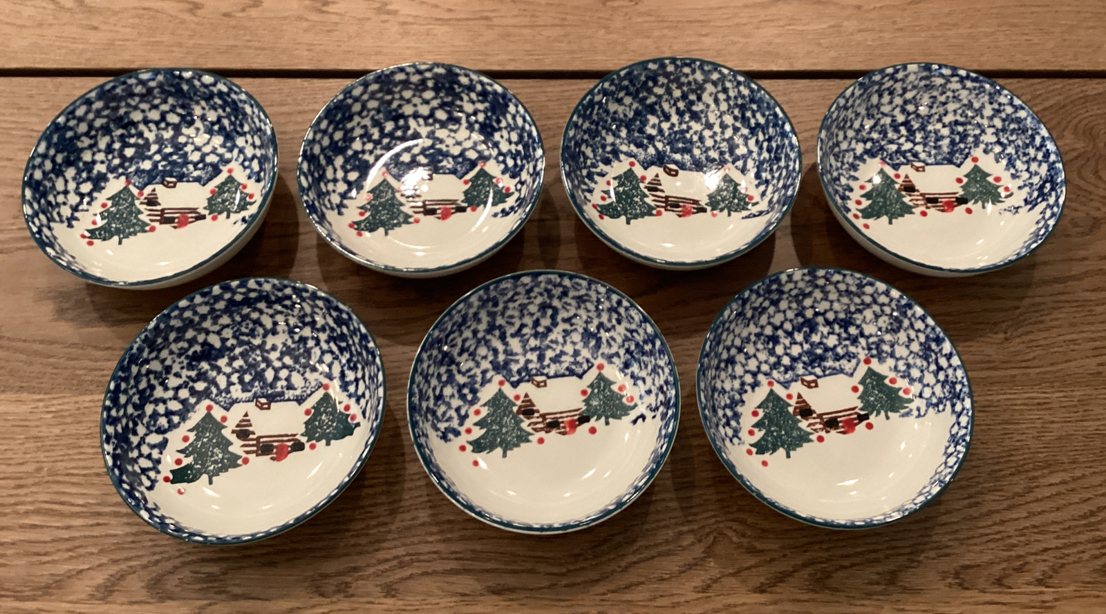 Folkcraft 'Cabin In The Snow' by Tienshan 6½" Soup/Cereal Bowls Set