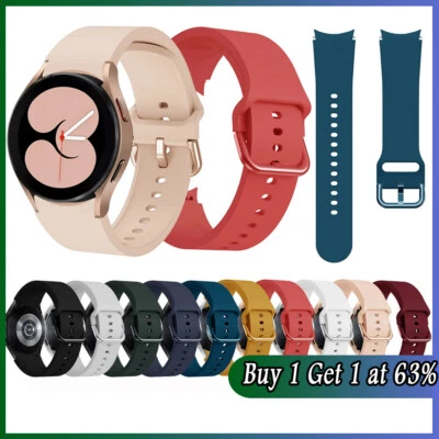 For Samsung Galaxy Watch 6/5/4 Band 40/42/44/45/46mm Sport Silicone Gel Strap
