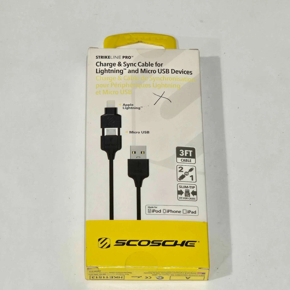 SCOSCHE I3M CHARGE & SYNC CABLE WITH MFi-CERTIFIED LIGHTNING CONNECTION - 3' ft - Image 2 of 4