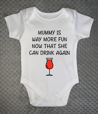 Mummy is Way More Fun BABY GROW clothing vest bodysuit baby shower gift