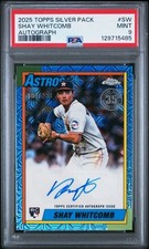 2025 Topps Silver Pack Shay Whitcomb RC Autograph #SW Blue /299 PSA 9