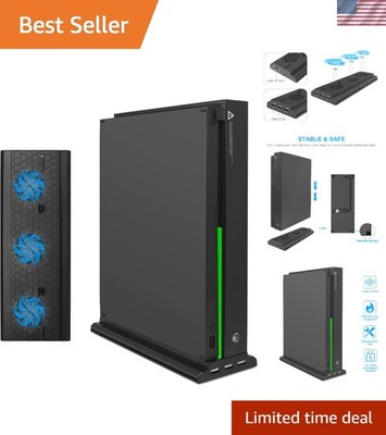 Unique Vertical Stand with 3 Cooling Fans for Xbox One X - Plug & Play