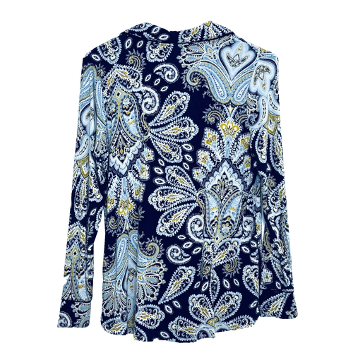 Soma Cool Nights Pajama Top Womens Size XS Button-Up Shirt Long Sleeve Paisley - Picture 8 of 8