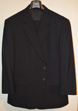 Pure Wool Custom Navy Suit 46R 40W 100% Wool Blue Made in USA