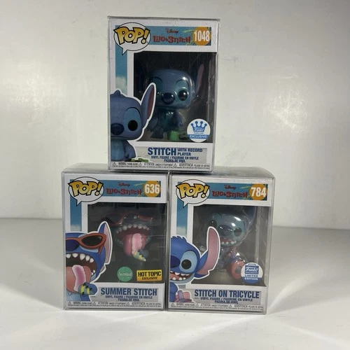 Funko Pop Disney Lilo & Stitch 784 Stitch On Tricycle Plus Two 636 And 1048 LOT