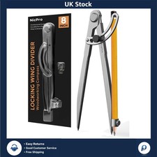 Professional Woodworking Carpenter Compass with Pencil Holder 8 Inch