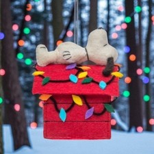Christmas Snoopy Ornament  Handcrafted Felt Hanging Decor