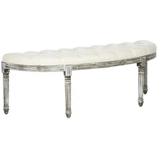 Bed Bench with Tufted Design, Upholstered Bedroom Entryway Bench