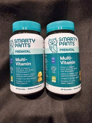 Lot Of 2 Smarty Pants Prenatal Multivitamin ~ 60 Gummies Each ~ Expires 04/26