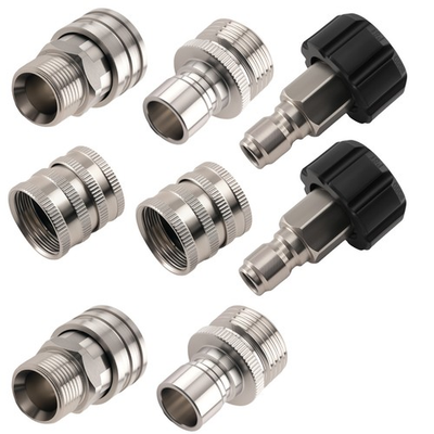 #ad M22 14mm Pressure Washer Adapter Kit Quick Connect Stainless Steel 8PCS $150.69