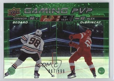 2024 Upper Deck Series 1 Gaming PVP Green /199 Connor Bedard Alex DeBrincat 0nr3