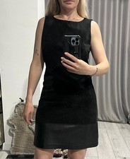 Women Hallhuber dress black suede 38/M/46