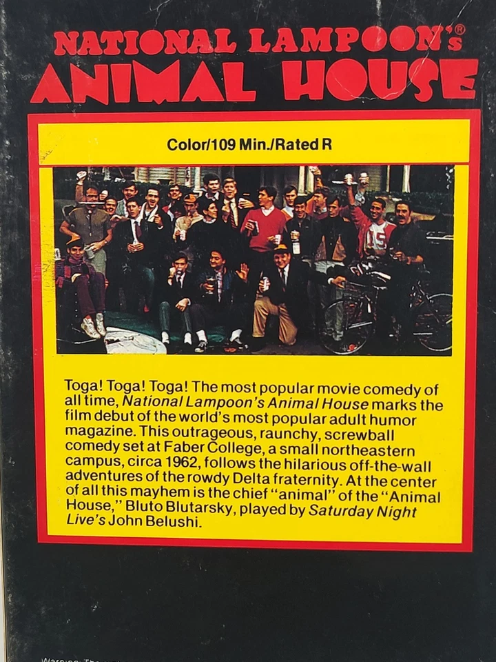 National Lampoon's Animal House VHS 1980 MCA Rainbow 1st Release Slipcover RARE - Image 4 of 4