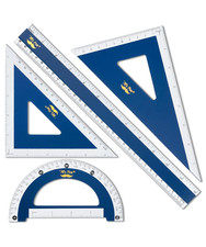 - Wooden Geometry Set, 4 Pack, Triangle Ruler Set Square, Protractor Set, Protra