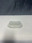 VINTAGE ANCHOR HOCKING EAPC STAR OF DAVID GLASS BUTTER DISH WITH LID