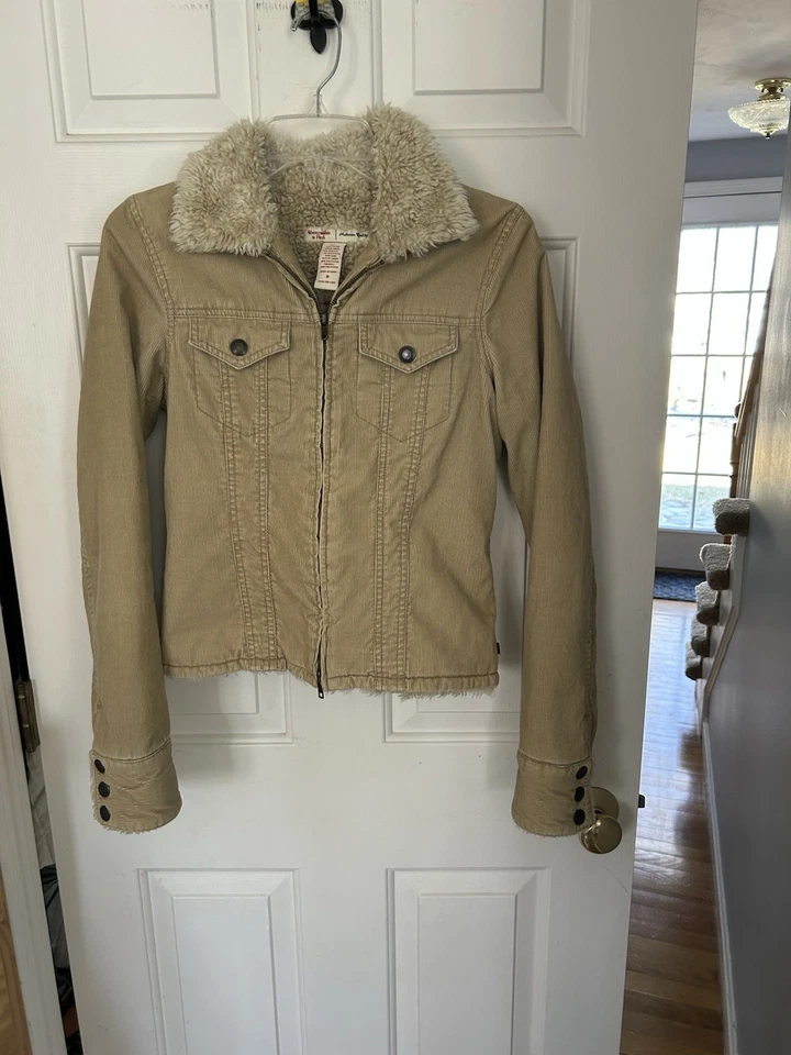Chaqueta de Pana Forrada Sherpa Abercrombie Fitch Para Mujer’s S Marrón/Tostado Y2K De Colección Foto 2 de 4