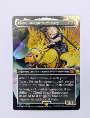 MTG Final Fantasy | Cloud, Midgar Mercenary | Chocobo Track FOIL | Borderless |