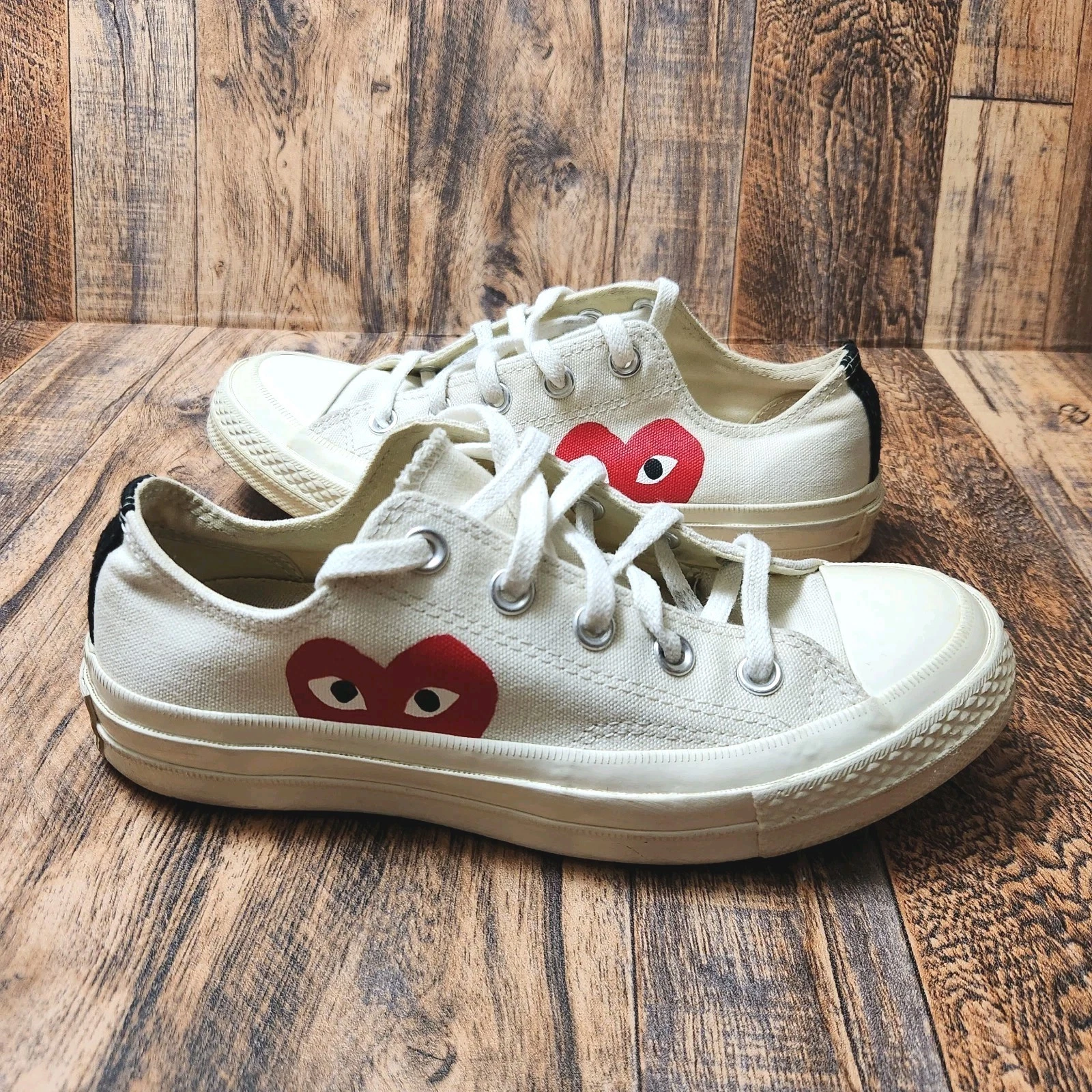 Top basso uomo 4 donna 6 Converse x Comme Des Garcons cuore grande bianco