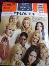 Gaymode Fit-Lok Top Long Grey Mist Pantyhose Vintage 1960s Sheer JCPenney NOS