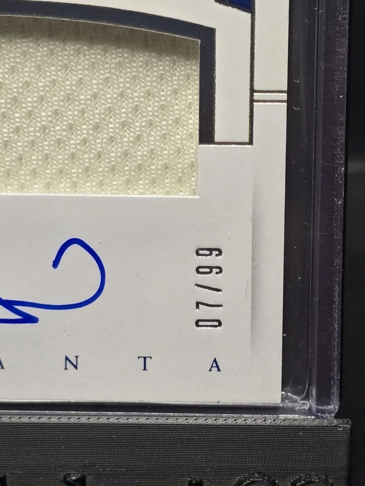 2018 Panini National Treasures -  Lucas Sims #PCS-LS /99 (AU, MEM, RC) - Image 3 of 4